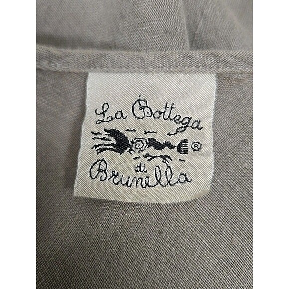 LA BOTTEGA DI BRUNELLA Italy Linen Midi Dress Latte Beige Women’s ONE Size -S-L - Picture 5 of 10